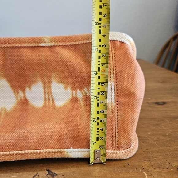 Vince Camuto Orla 100% Cotton Double Handle Tote Rusty Orange Tie Dye - Picture 9 of 11